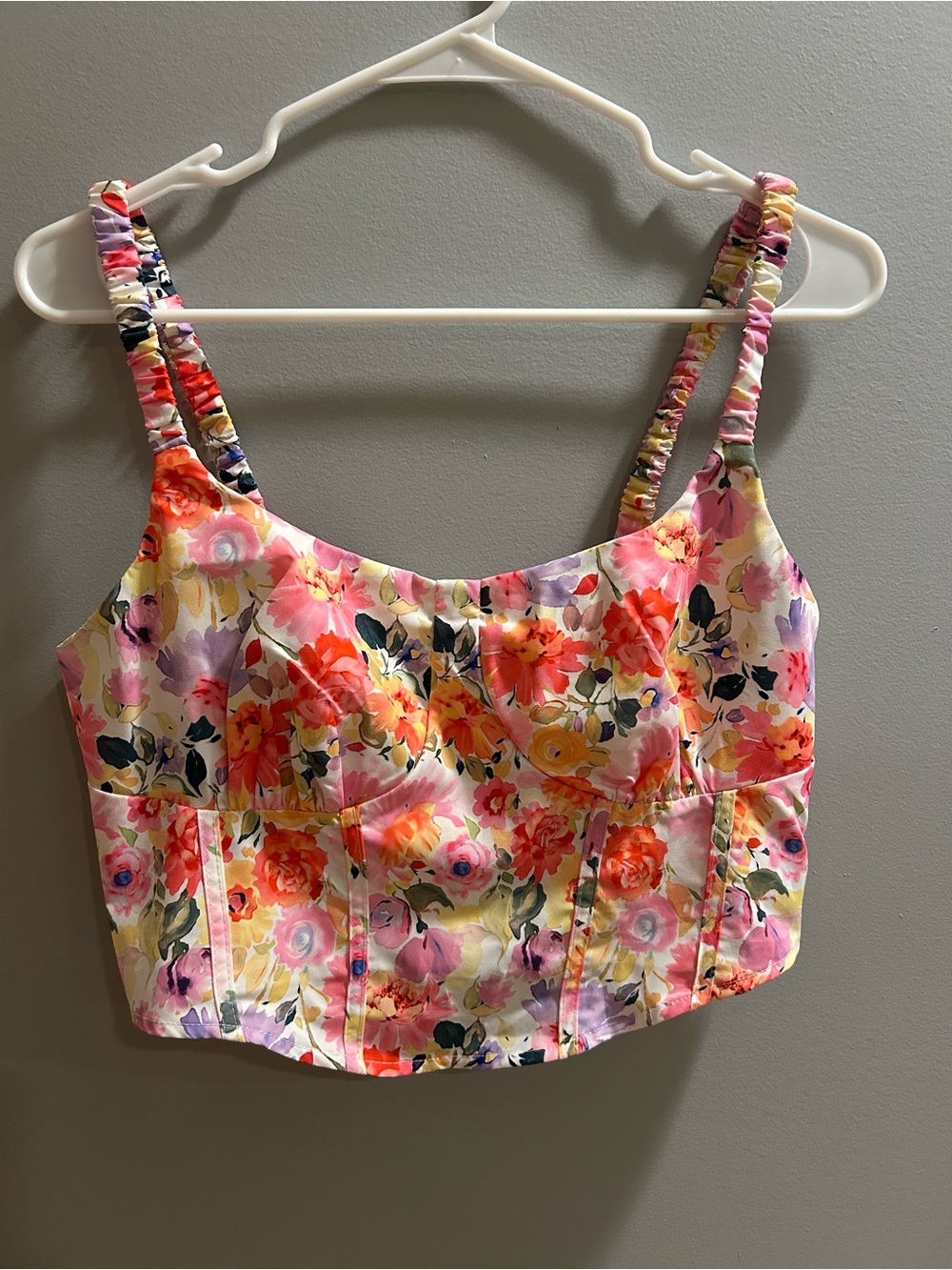 Floral Crop Cami Top - Pink Multi
